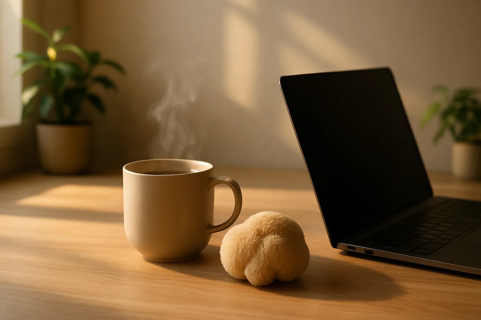 how lion’s mane improves deep work in a calming minimalist workspace